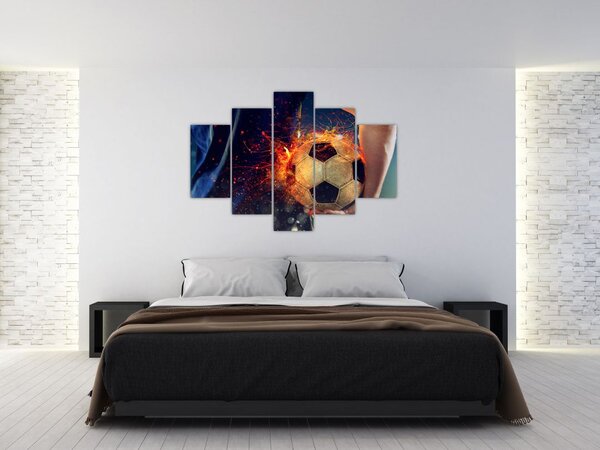 Slika - Nogometna žoga v ognju (150x105 cm)