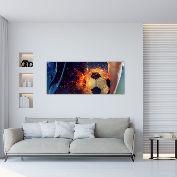 Slika - Nogometna žoga v ognju (120x50 cm)