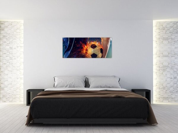 Slika - Nogometna žoga v ognju (120x50 cm)