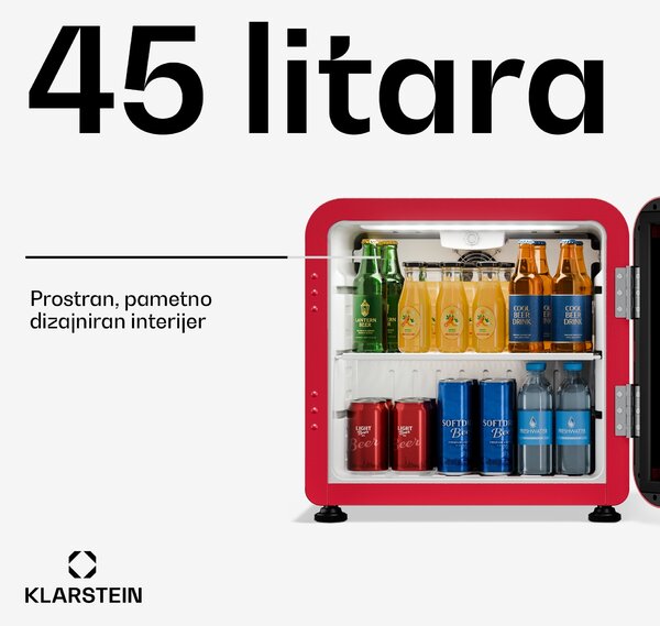 Klarstein Audrey Evo hladnjak za pića | 39 x 38 cm | LED unutarnja rasvjeta | 75 W | 42 dB