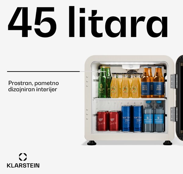 Klarstein Audrey Evo hladnjak za pića | 39 x 38 cm | LED unutarnja rasvjeta | 75 W | 42 dB