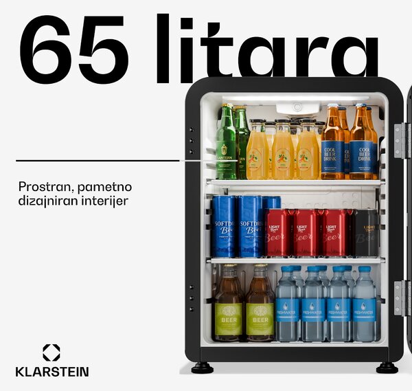 Klarstein Audrey Evo hladnjak za pića | 64 x 47,5 cm | LED unutarnja rasvjeta | 85 W | 42 dB