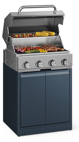 Klarstein WaldChef plinski roštilj | 4 plamenika | 30 mbar | 12800 W | Rešetka od lijevanog željeza | Nehrđajući čelik