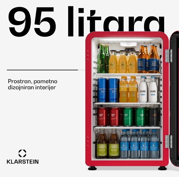Klarstein Audrey Evo hladnjak za piće | 74 x 38 cm | LED unutarnje osvjetljenje | 95 W | 42 dB