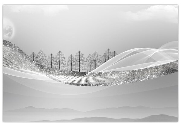 Slika - Srebrna pokrajina (90x60 cm)