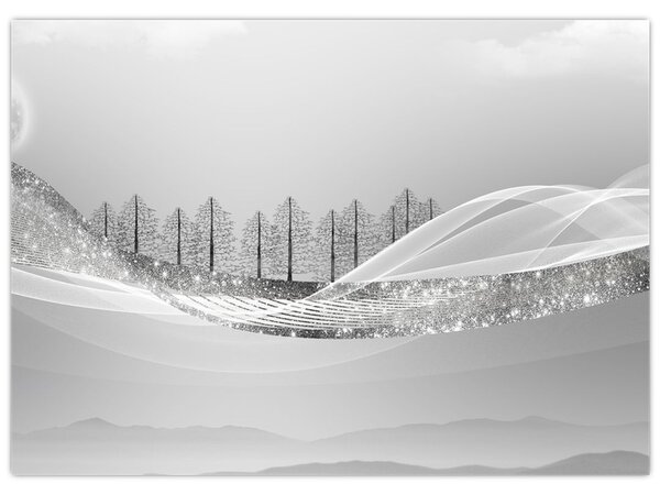 Slika - Srebrna pokrajina (70x50 cm)