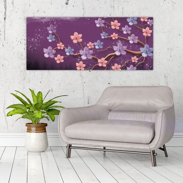 Slika - Pomladni somrak (120x50 cm)