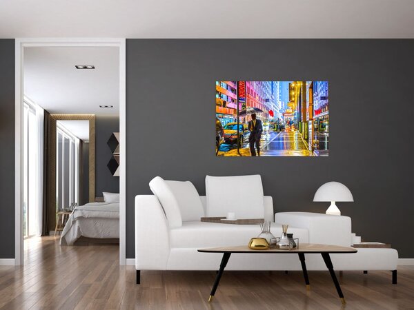Slika - Mesto v neonskem sijaju (90x60 cm)