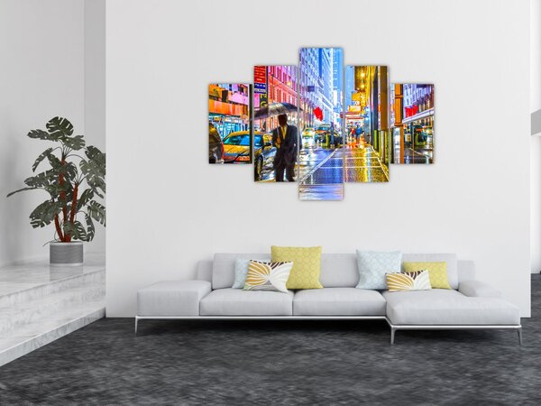Slika - Mesto v neonskem sijaju (150x105 cm)