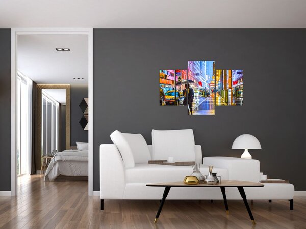 Slika - Mesto v neonskem sijaju (90x60 cm)