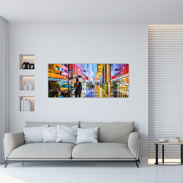 Slika - Mesto v neonskem sijaju (120x50 cm)
