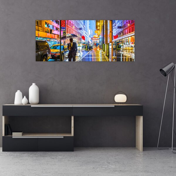 Slika - Mesto v neonskem sijaju (120x50 cm)