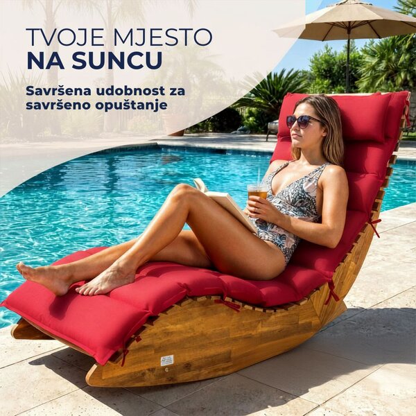 Prostirka za sauna ležaljku BALI, 58x7x177cm, crvena Detex