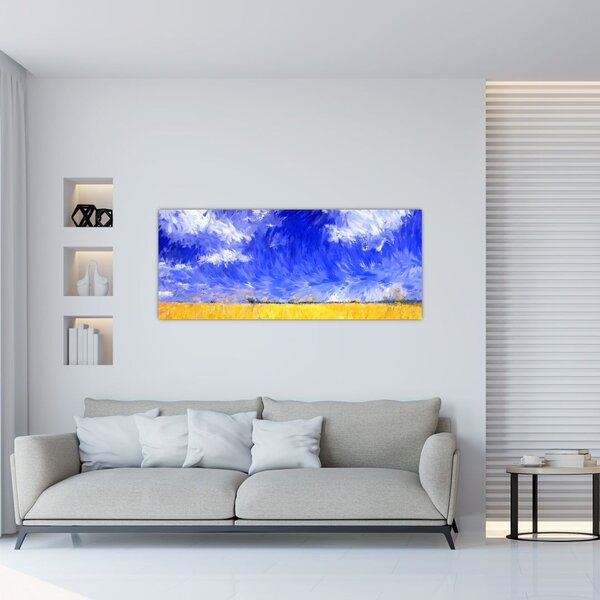 Slika - Oljna slika, Zlato polje (120x50 cm)
