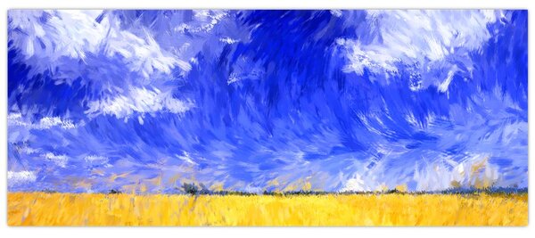 Slika - Oljna slika, Zlato polje (120x50 cm)