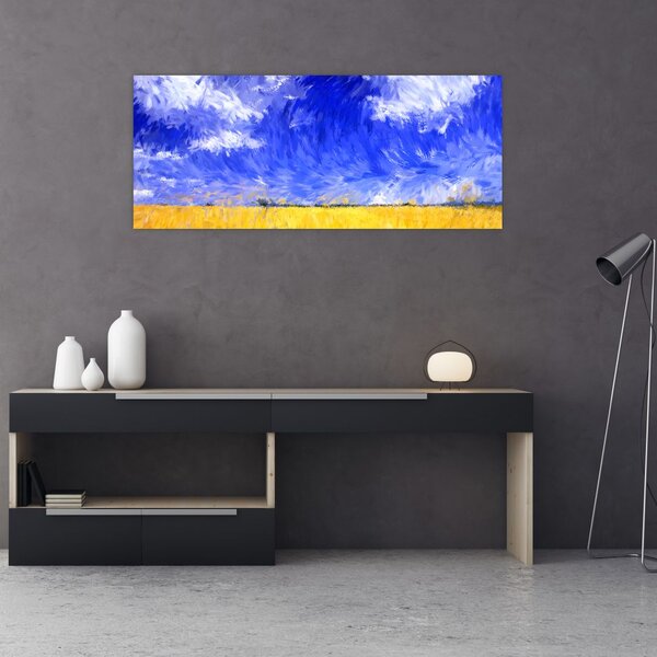 Slika - Oljna slika, Zlato polje (120x50 cm)