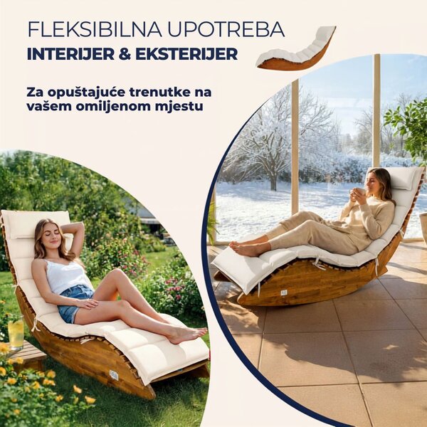 Prostirka za sauna ležaljku BALI, 58x7x177cm, bež Detex