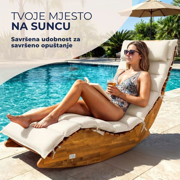 Prostirka za sauna ležaljku BALI, 58x7x177cm, bež Detex