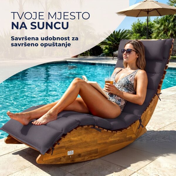 Prostirka za sauna ležaljku BALI, 58x7x177cm, antracit Detex