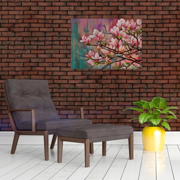 Slika - Oljna slika, Cvetoča sakura (70x50 cm)