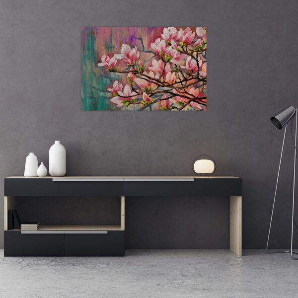 Slika - Oljna slika, Cvetoča sakura (90x60 cm)