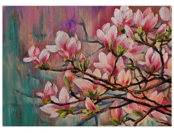 Slika - Oljna slika, Cvetoča sakura (70x50 cm)