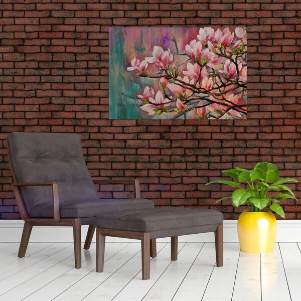 Slika - Oljna slika, Cvetoča sakura (90x60 cm)