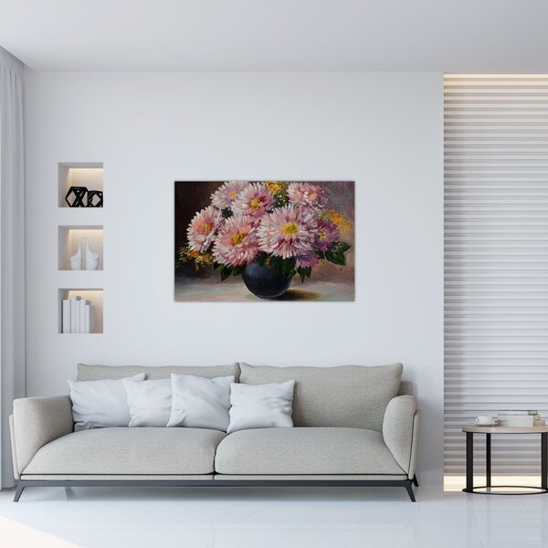 Slika - Oljna slika, Rože v vazi (90x60 cm)