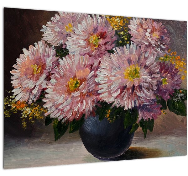Slika - Oljna slika, Rože v vazi (70x50 cm)