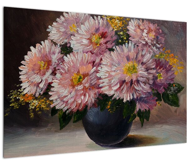 Slika - Oljna slika, Rože v vazi (90x60 cm)