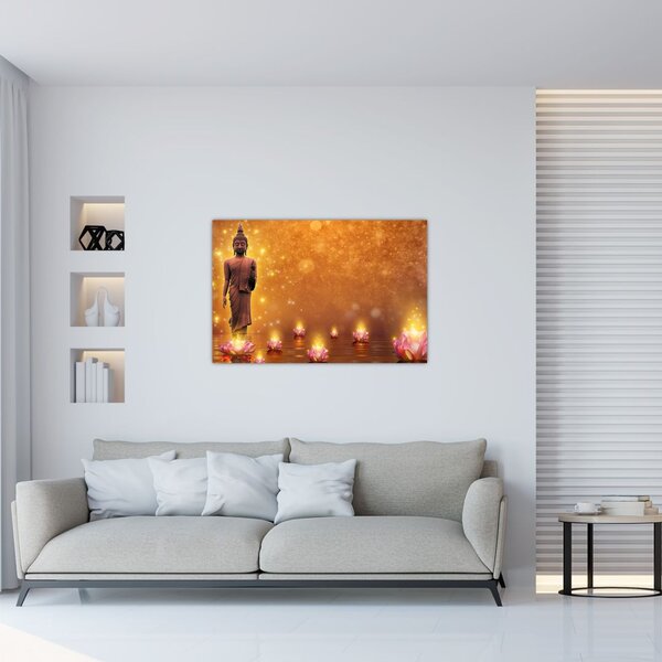 Slika - Buda v zlatih bleščicah (90x60 cm)