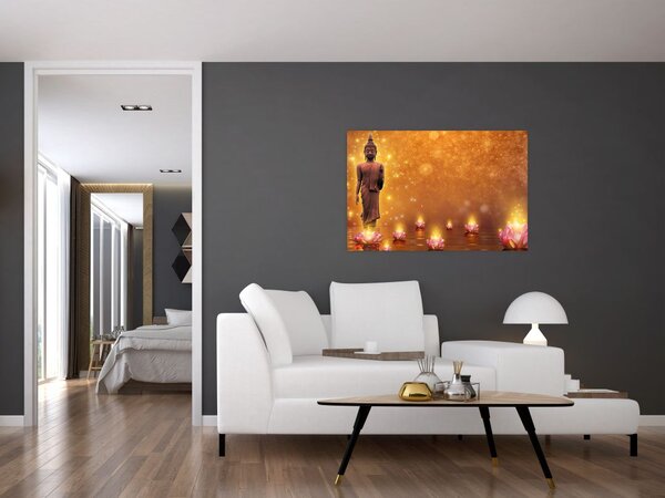 Slika - Buda v zlatih bleščicah (90x60 cm)