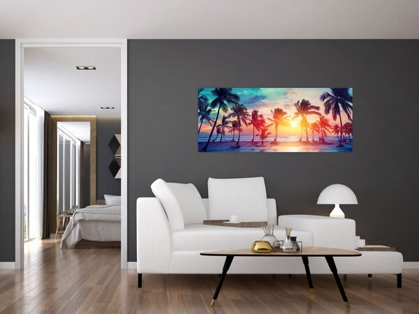 Slika - Tropski sončni zahod (120x50 cm)