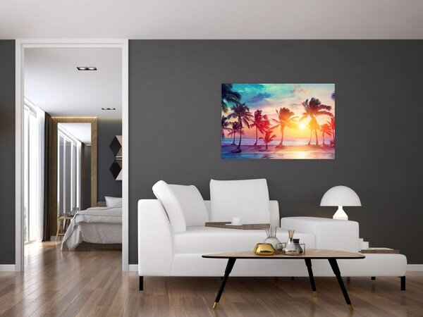 Slika - Tropski sončni zahod (90x60 cm)