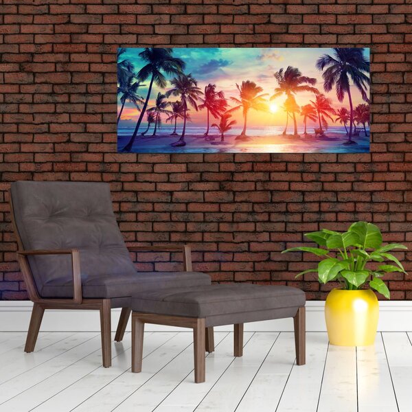 Slika - Tropski sončni zahod (120x50 cm)
