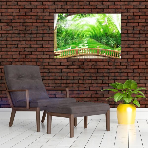 Slika - Pogled na tropski vrt (90x60 cm)