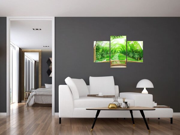 Slika - Pogled na tropski vrt (90x60 cm)