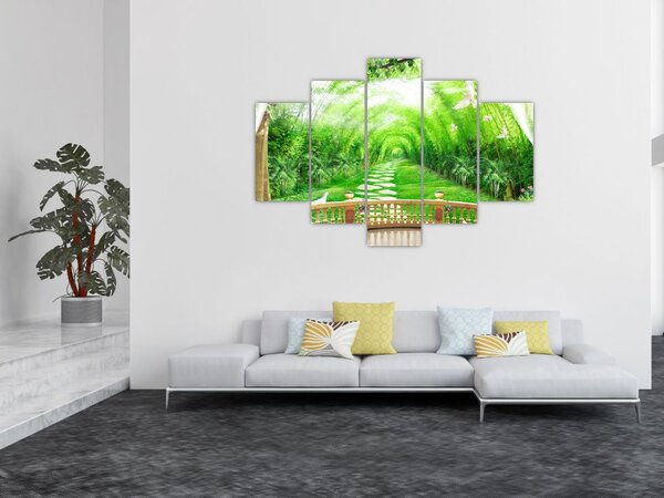 Slika - Pogled na tropski vrt (150x105 cm)