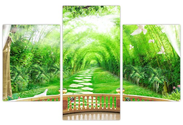 Slika - Pogled na tropski vrt (90x60 cm)