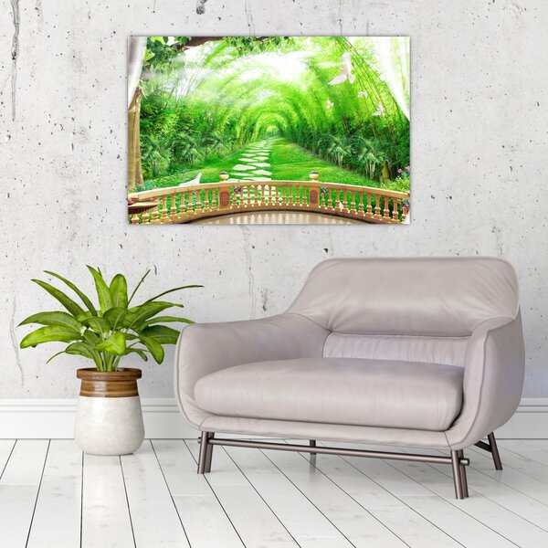 Slika - Pogled na tropski vrt (90x60 cm)