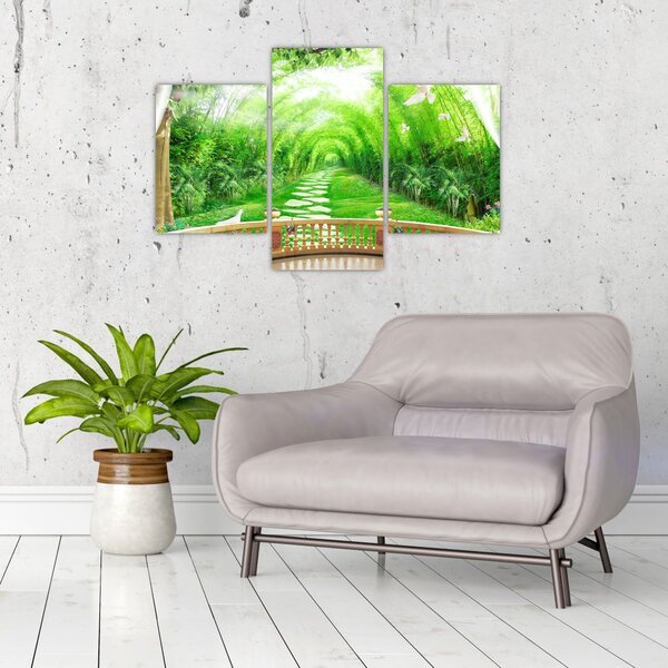Slika - Pogled na tropski vrt (90x60 cm)