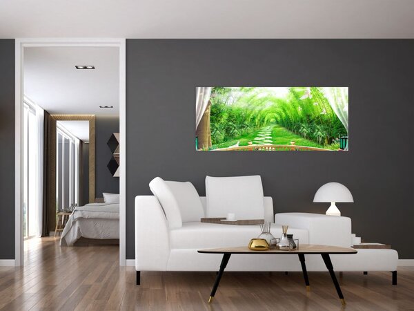 Slika - Pogled na tropski vrt (120x50 cm)
