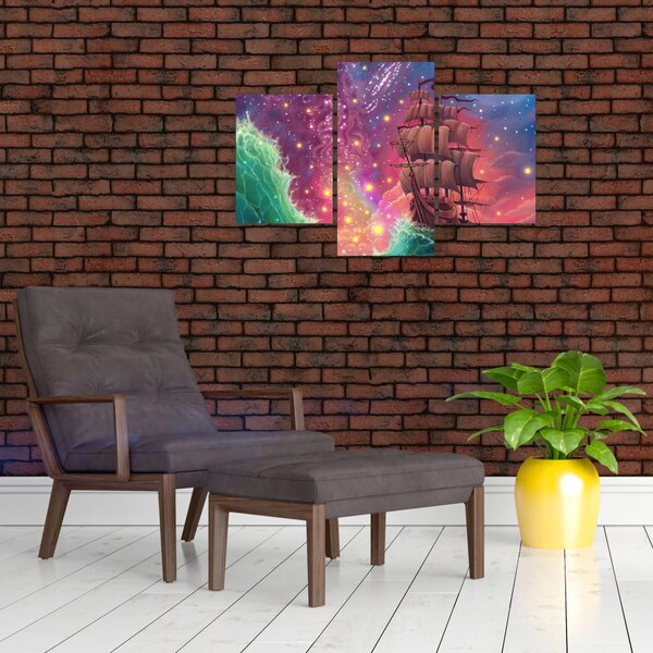Slika - Ladja z vesoljskim nebom (90x60 cm)