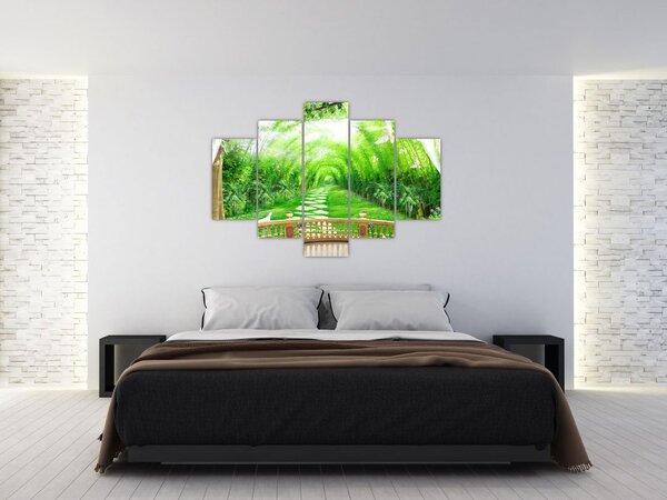 Slika - Pogled na tropski vrt (150x105 cm)