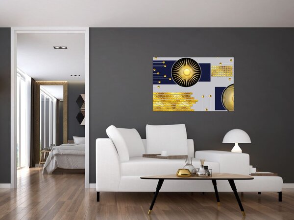 Slika - Zlati krogi (90x60 cm)