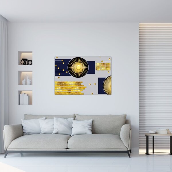 Slika - Zlati krogi (90x60 cm)