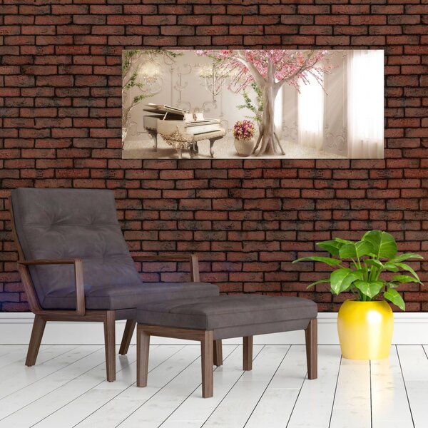 Slika - Sanjska notranjost s klavirjem (120x50 cm)