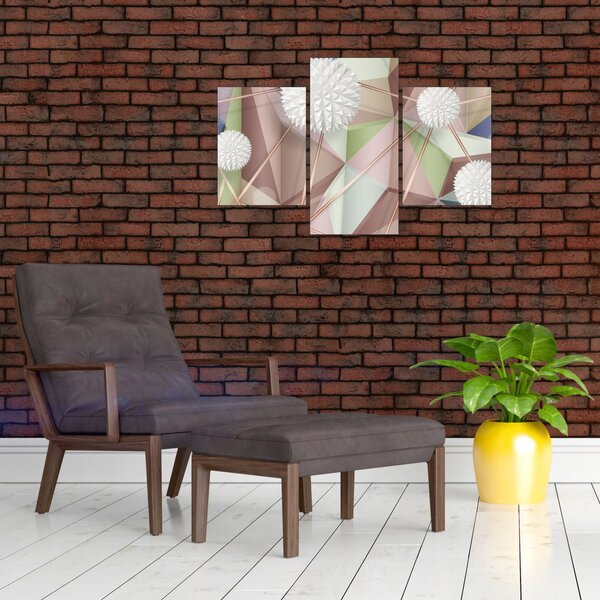 Slika - 3D abstrakcija v pastelnih barvah (90x60 cm)