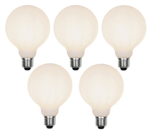 Set od 5 E27 LED svjetiljka s 3 stupnja prigušivanja G95 mliječno staklo 5W 550 lm 2700K