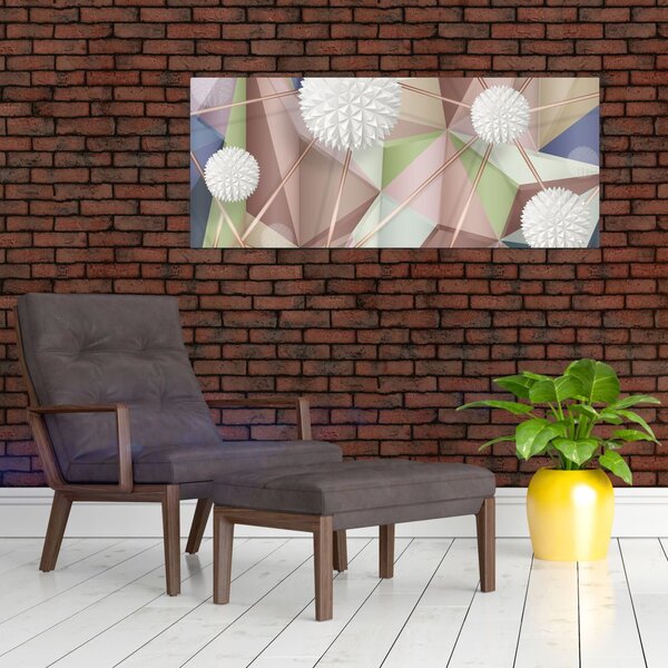 Slika - 3D abstrakcija v pastelnih barvah (120x50 cm)